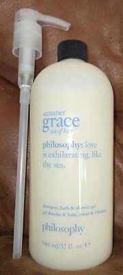 Philosophy Summer Grace Sea of Love Shampoo Bath Shower Gel 32 Oz New With Pump