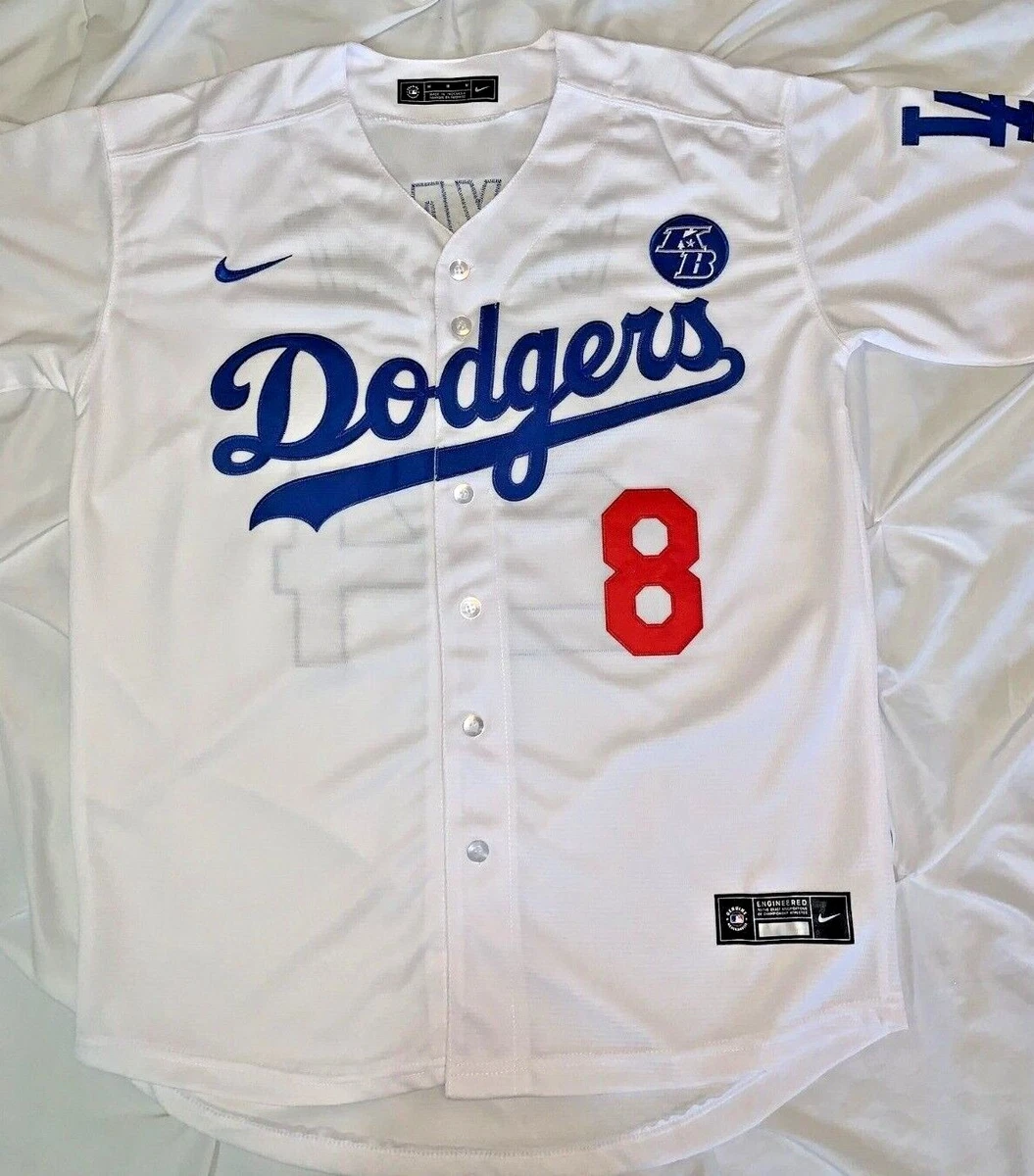 Kobe Bryant #8/24 Los Angeles Dodgers Blue Cool Base Stitched Jersey Lakers  M