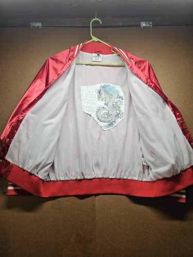 Vtg Augusta Sportswear Satin Jacket Embroidered Dragon - Picture 10 of 11