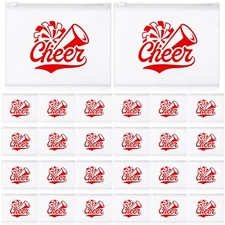Sunnyray 60 Pcs Cheer Teams Gifts Cheer Cosmetic Makeup Bags Bulk for Women C...