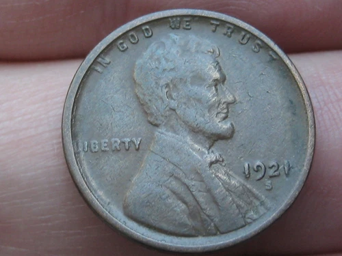 1921 S Lincoln Cent Wheat Penny- San Francisco, VF/XF Details