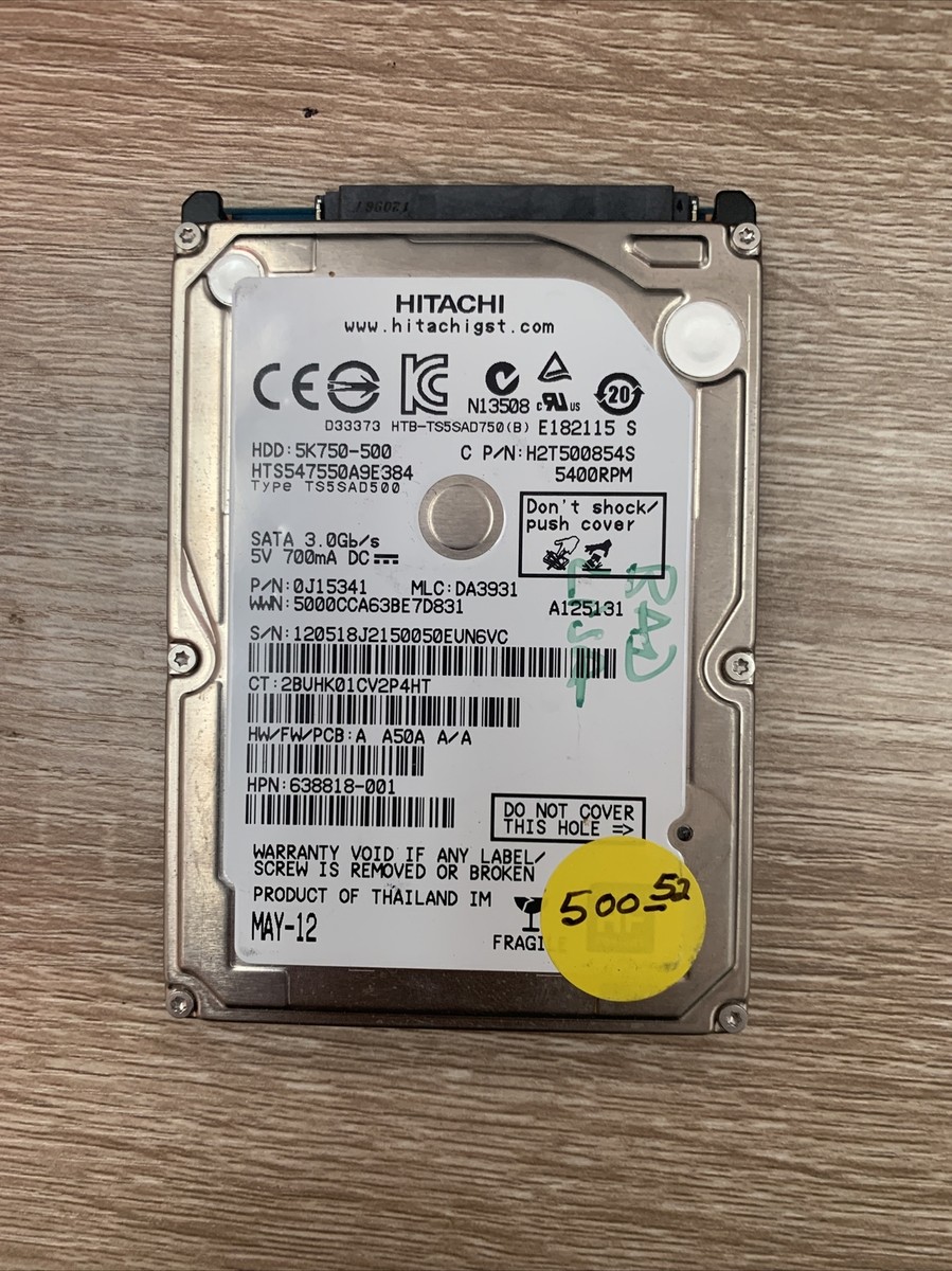 Hitachi Travelstar 5K750 500GB Internal 5400RPM 2.5