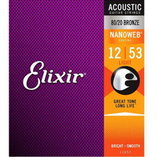 Elixir Acoustic 80/20 Bronze Nanoweb Guitar Strings