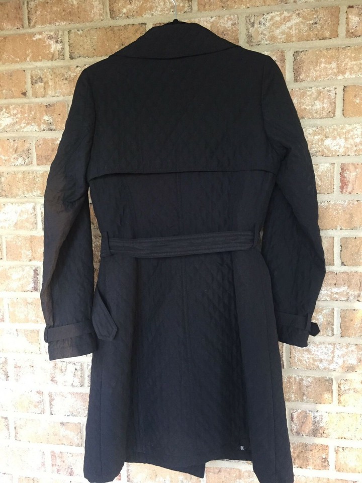 Merona Black Thin Quilted Belted Jacket Women's Size Medium RN 17730 eBay