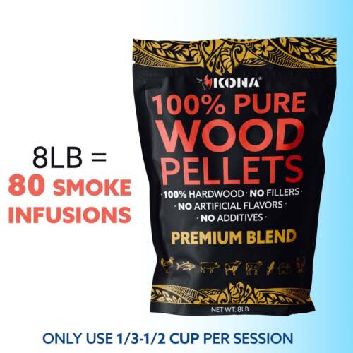 Kona Premium Pellet di Legno (8 libbre) - Grigliare e Fumare - Miscela Pura Concentrata - Foto 2 di 9