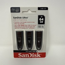 Brand New  - Sandisk Ultra 64GB USB 3.0 Flash Drive  3-PACK
