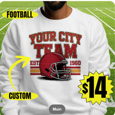 2025 Men  s White Football Pullover Sweatshirt Sports Fan Winter Gear