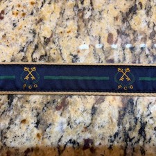 Peachtree Golf Club - Cintura da golf membri YRI taglia 40 blu tinta unita con righe