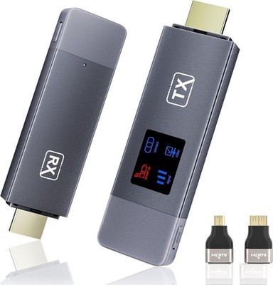 Wireless HDMI Extender 4K Transmitter Receiver 2.4G/5G Plug & Play 100ft
