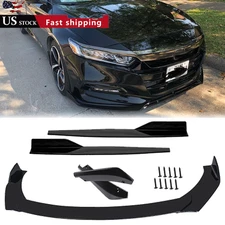 Front Bumper Lip Chin Spoiler Body Kit Splitter Side Skirt For Honda Accord S H
