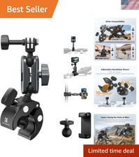 Universal Super Clamp Bike Motorcycle Camera Mount with 360-Degree Rotation