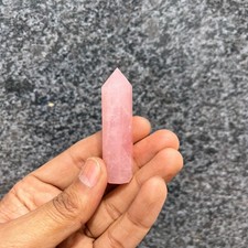 Natural Rose Quartz Pointer Pink Crystal Wand Healing Reiki Meditation Chakra En