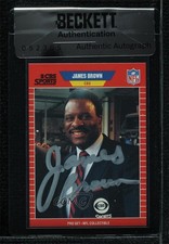 BAS 1989 Pro Set Announcers James Brown #13 Seal of Authenticity Auto 3c7