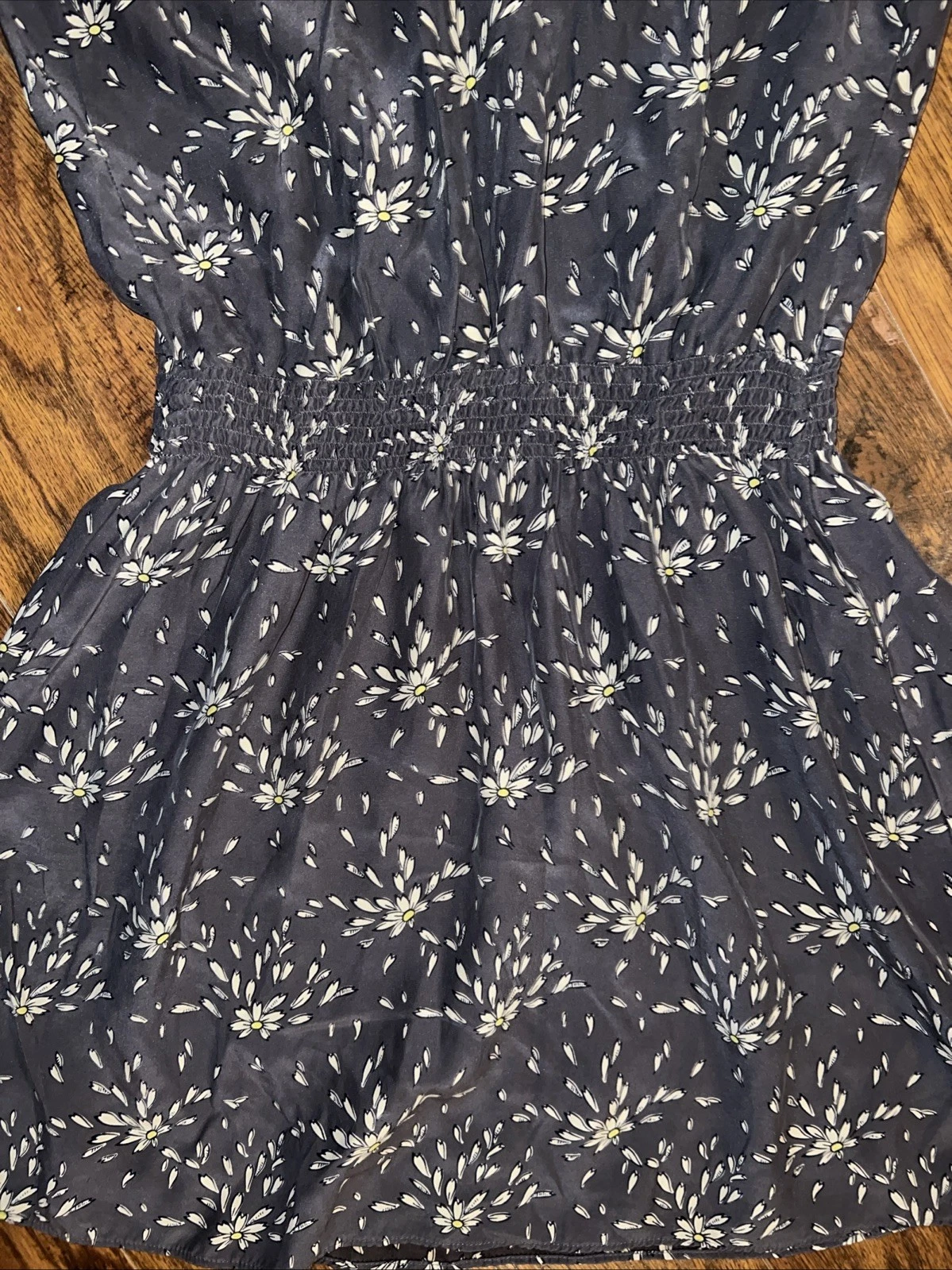 VETEMENTS Abito senza maniche Parker in seta con volant grigio floreale mini rasoio in seta taglia media