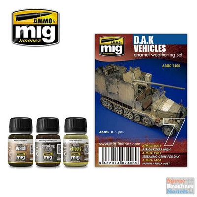 AMMO by Mig Jimenez DAK Vehicles Weathering Set 3x35ml Enamel Effects