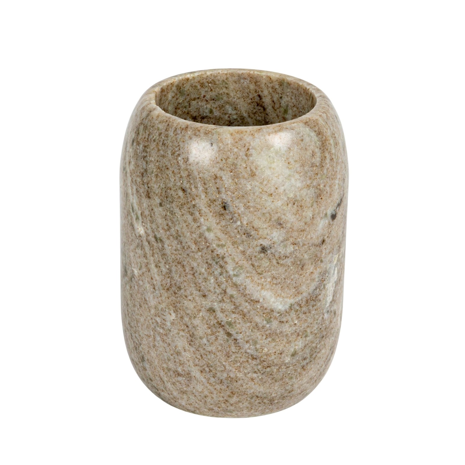 Modern Marble Bottle Holder, White Crock, Natural