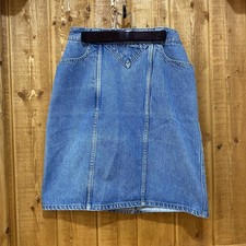 Vintage George Marciano for Guess Blue Jeans Denim High Waist Skirt Size 31