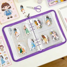 5-in-1 Sticker Organizer Book Reusable A5 Storage Binder with 220 Pockets,10 Rel