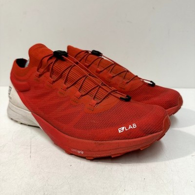 GOOD Salomon S/LAB ULTRA 3 Trail Running Shoe Red / White Unisex W 11 / M 10