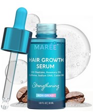 MAREE Hair Growth Serum - Caffeine Peptides Castor Rosemary Oil for Hair Grow...