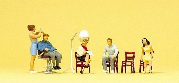 Preiser 10569 HO Scale Working People At the Hairdresser pkg(5)