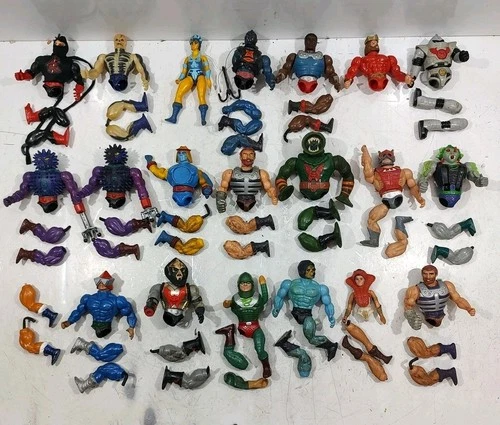 VTG MOTU He-man Masters Of The Universe Action Figure Lot Parts, Pieces AS FOUND