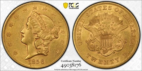 1856-P Liberty Double Eagle — photo from the most recent tracked eBay sale