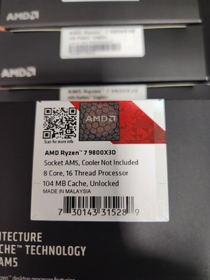 AMD Ryzen 7 9800X3D Processor (Zen 5) 8-Core 5.2GHz Desktop CPU