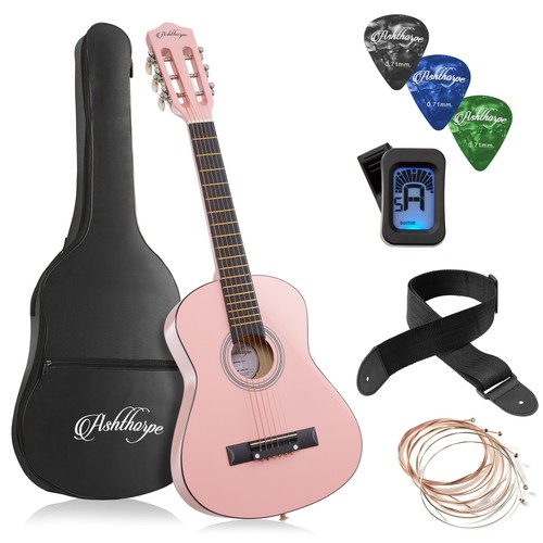 OPEN BOX - 30-inch Beginner Acoustic Guitar Package - Pink, Starter Kit