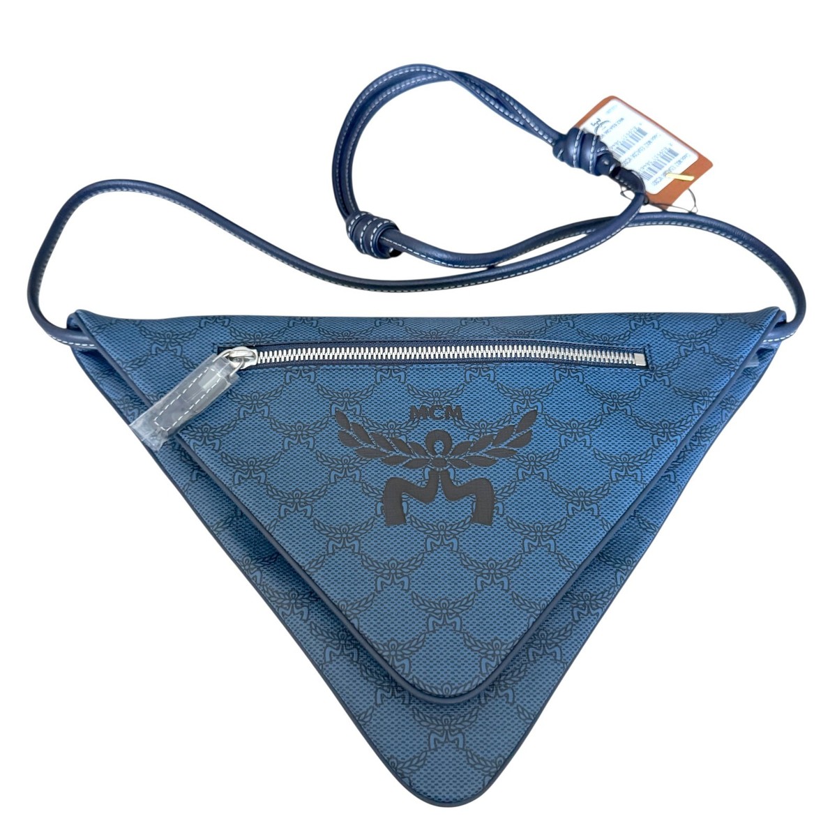 MCM Blue Canvas and leather Triangle Shoulder Bag | eBay