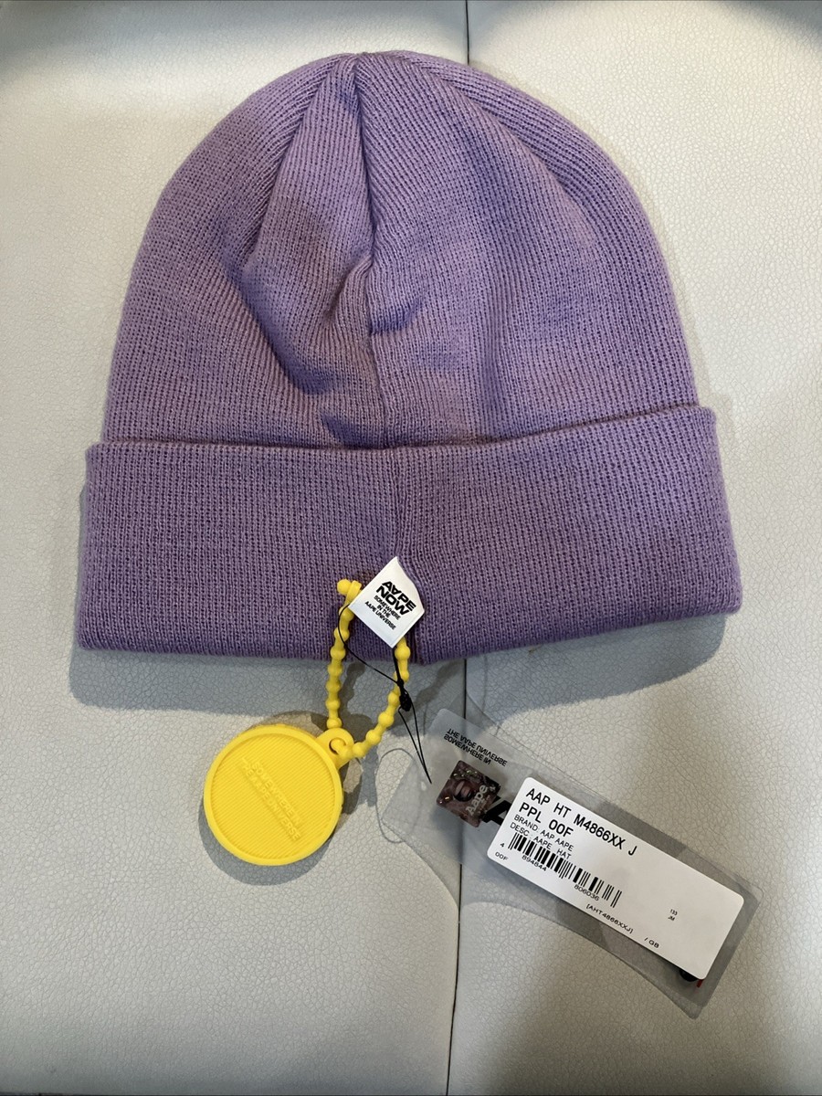 AAPE by A Bathing Ape AAPE Now Beanie Violet Knit 100% Authentic
