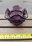 VTG Fenton Royal Purple Amethyst Ruffled Edge Glass Rose Bowl Vase 3.25" Tall