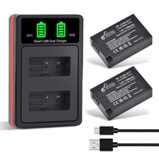 2-Pack LP-E17 Batteries  LED Dual Charger - Canon EOS R50 R8 RP R10, Rebel T6i