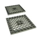 2x Lego Grid Building Plate 8x8 Vintage Dark Grey No Hole Star Wars 4106872 4151