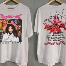 Bjork Tour 1996 Rare Design White Short Sleeve 2 Side Unisex Shirt S-5XL KH15386