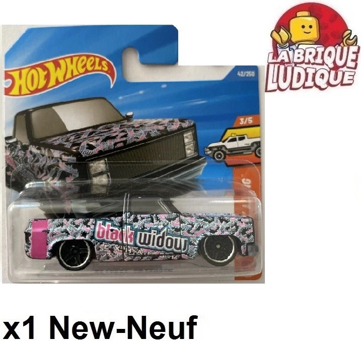Hot Wheels Truckin' Along 83 Chevy Silverado pick up black widow 42/250 3/5 NEUF - Photo 1/1