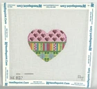 Associated Talents AT Quilted Heart Handpainted Needlepoint Canvas HP 18 Ct
