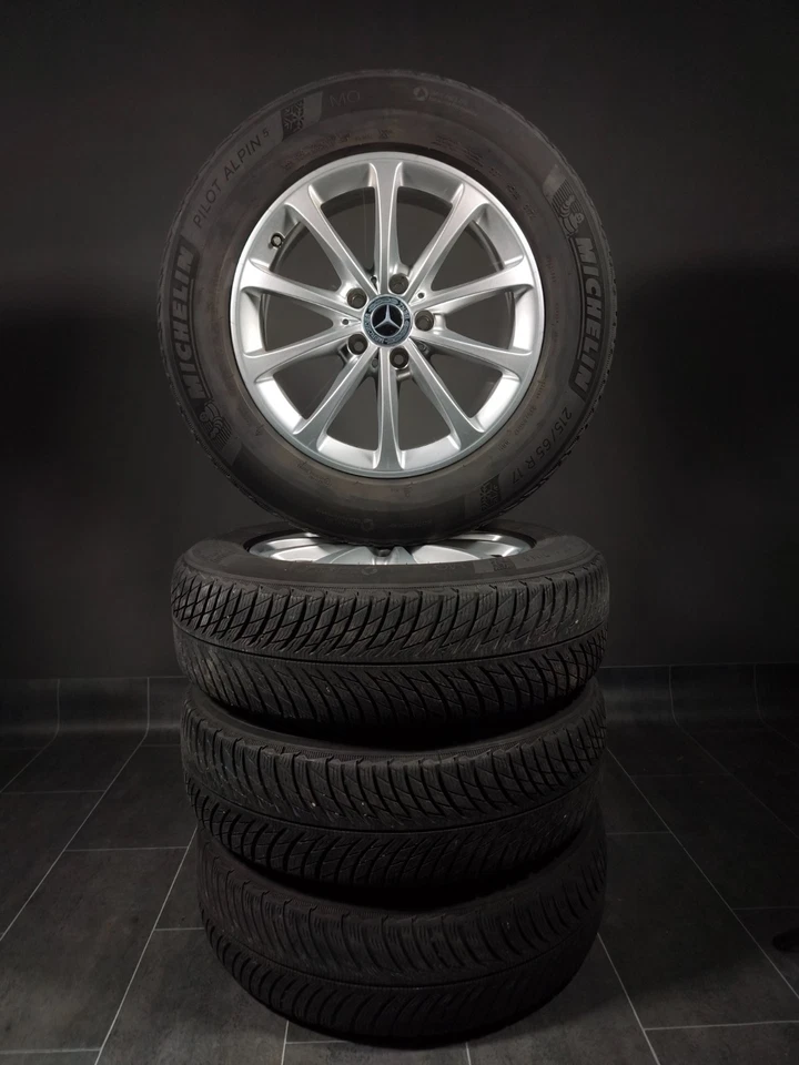 4 Winterräder 205 55 R17 Mercedes A B CLA Klasse W177 W247 W118 17" Alufelgen - Bild 2 von 4