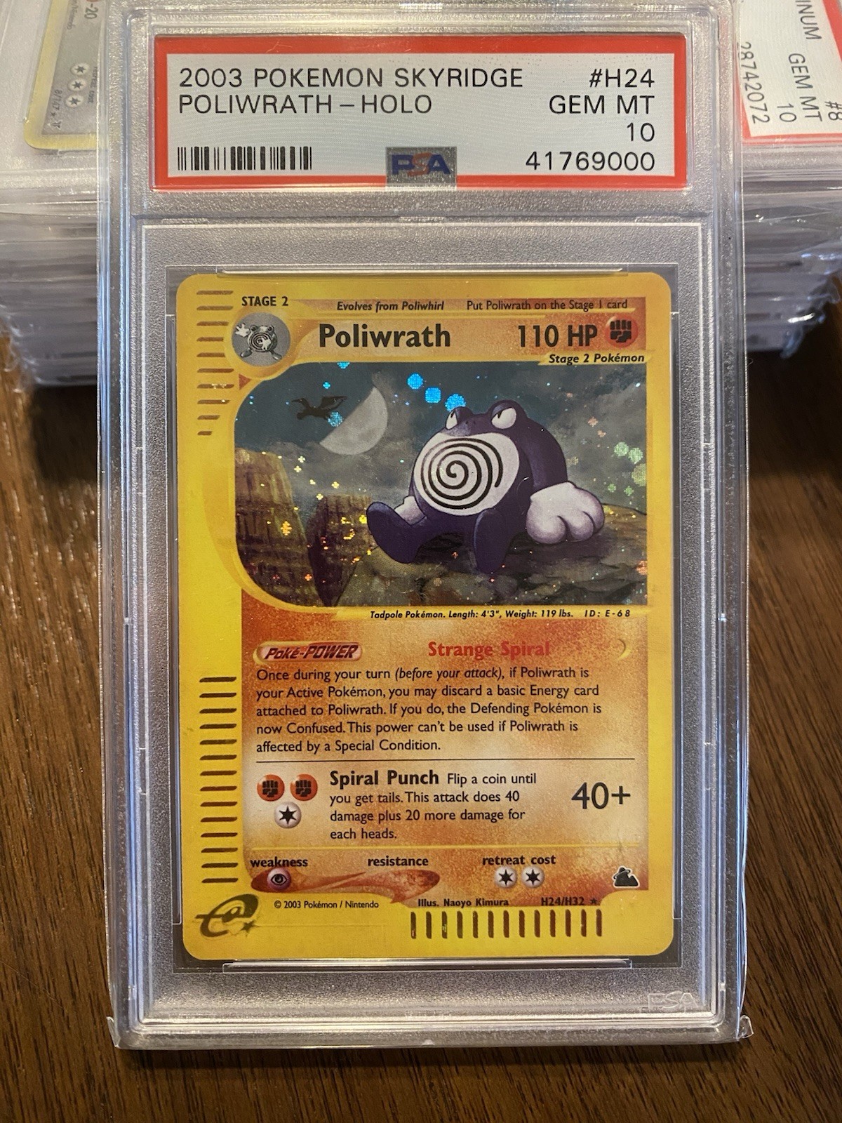 2003 POKEMON SKYRIDGE H24 POLIWRATH-HOLO PSA 10 W/ Swirl 🌀!