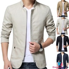 Men's Casual Slim Fit Business Formal One Button Suit Blazer Coat Jacket Tops