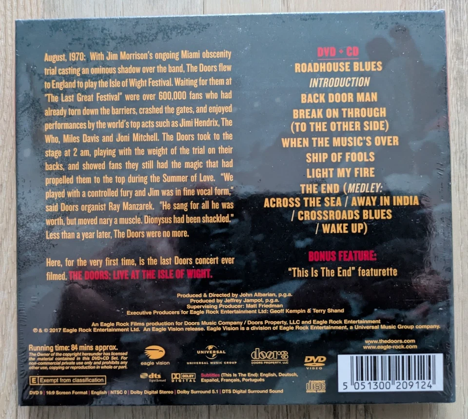 CD + DVD - The Doors Live At The Isle Of Wight Festival 1970 - Neu - Bild 2 von 3