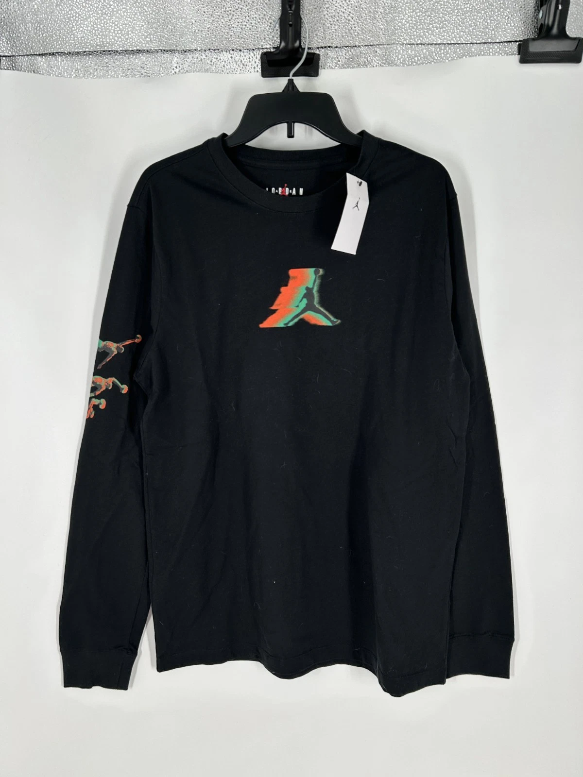 Air Jordan T Shirt Mens Large Black Long Sleeve Jumpman Logo Cotton Graphic