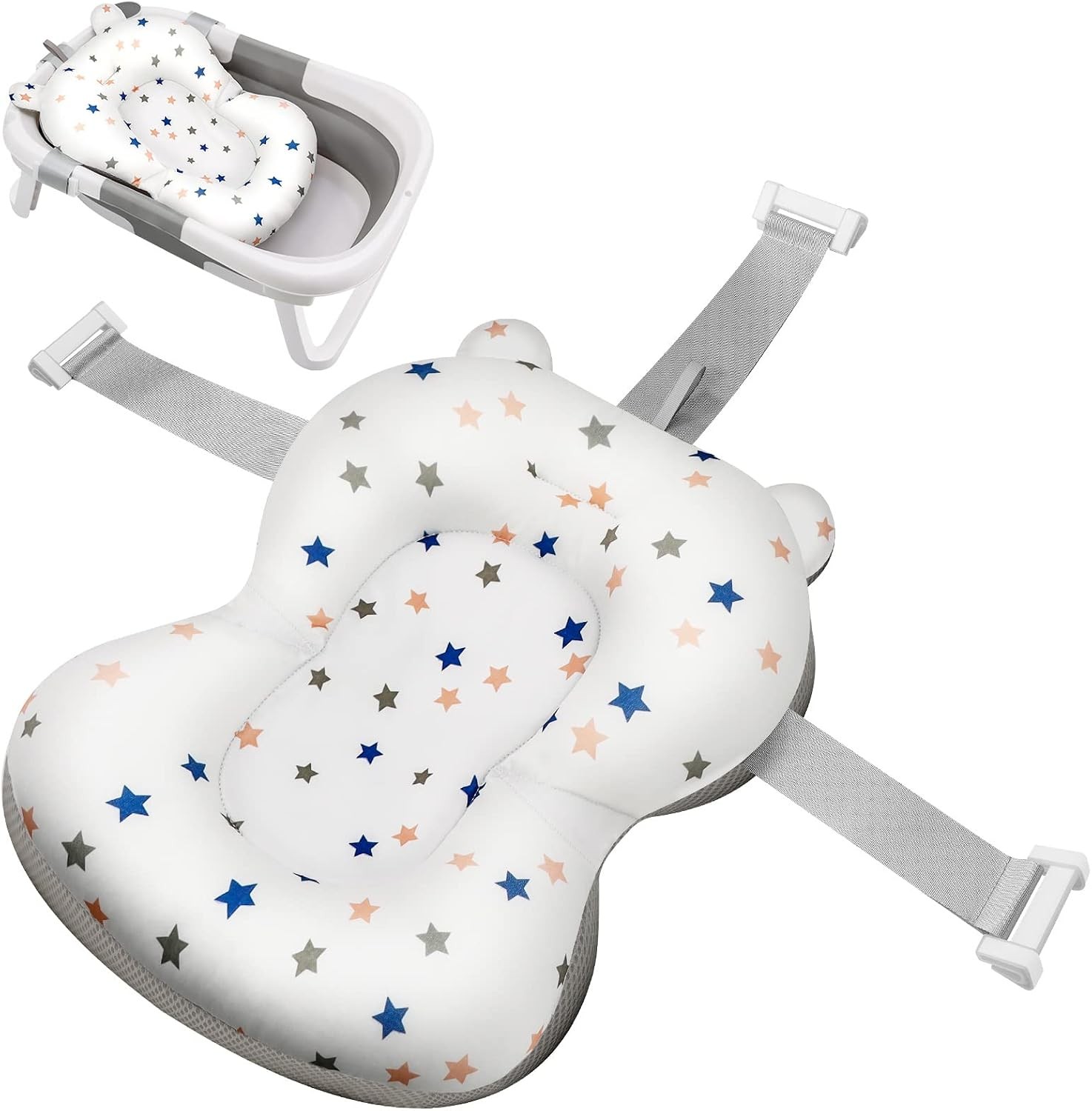 Baby Bath Cushion Bathtub Pad Mat Anti-Slip Support Seat for Newborns to 12