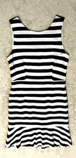 Banana Republic Women's Sleeveless Navy White Striped Dress Stretch Size 12