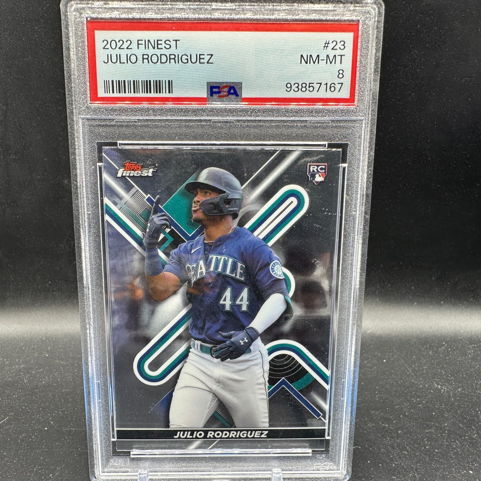 Julio Rodriguez Rookie PSA 8 2022 Topps Finest #23 RC Seattle Mariners