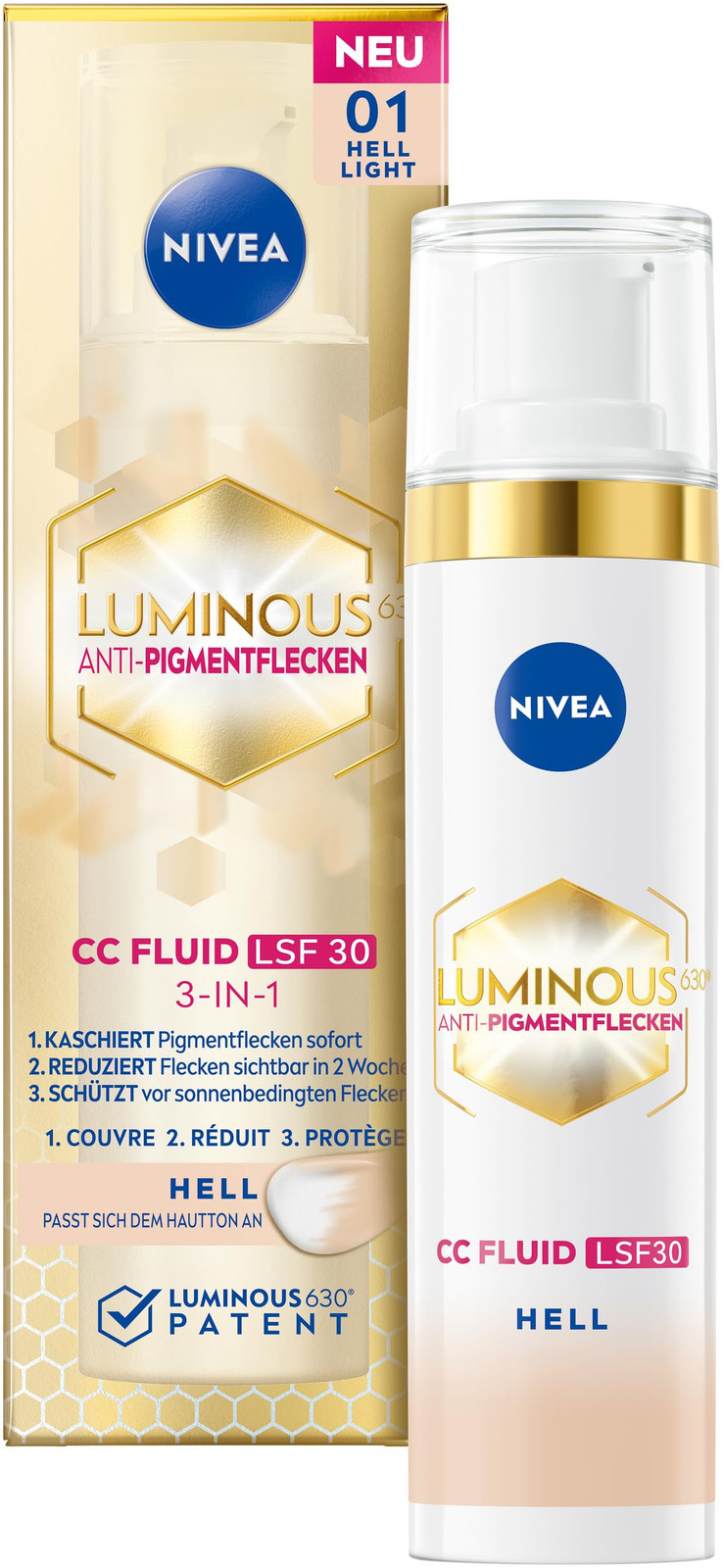 NIVEA Luminous 630 - Macchie anti-pigmentazione CC Fluid LSF 30 per (Y2j)