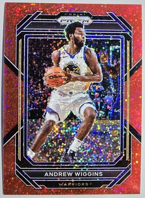 2022-2023 Panini Prizm Basketball Red Sparkle #114 Andrew Wiggins Warriors   