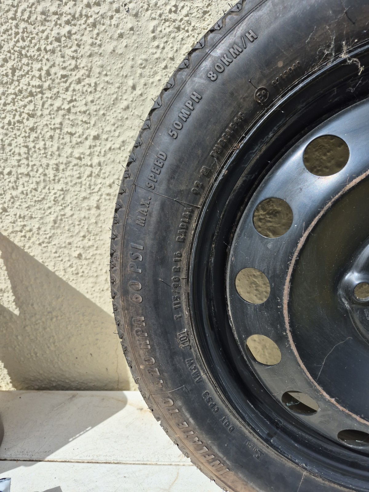 Space Saver Temporary Wheel and Tyre. Continental T115/90 R16 92M BMW ...
