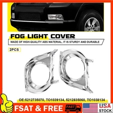 Left+Right For 2010-2013 Toyota 4Runner Front Bumper Fog Light Cover Chrome Trim