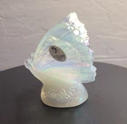 Fenton Art Glass Butterfly Figurine White Iridescent French Opalescent